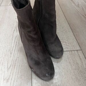 Prada Dark Brown Suede Ankle Booties
